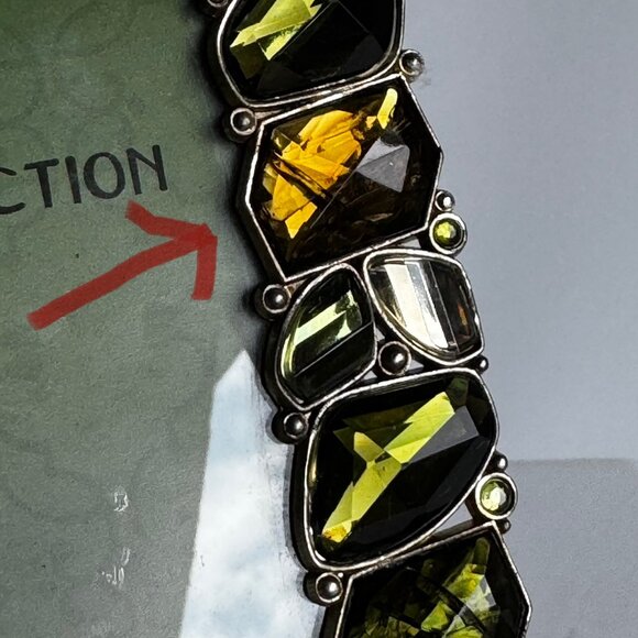 Sheffield Home Crystals Collection Jeweled Green Yellow Rhinestones 4x6" READ - Picture 6 of 15